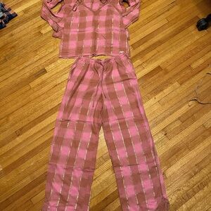 Victoria's Secret Pink Plaid 3 Piece Pajama set